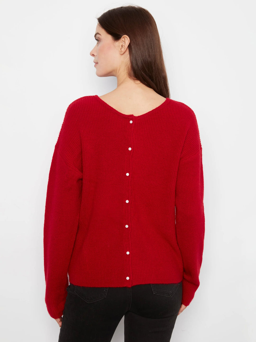 Long Sleeve Drop Shoulder Crew Neck Wear 2 Way Sweater Cardigan