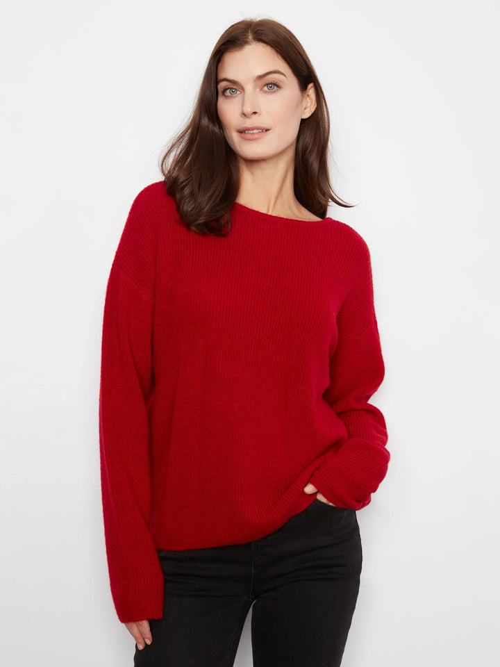 Long Sleeve Drop Shoulder Crew Neck Wear 2 Way Sweater Cardigan