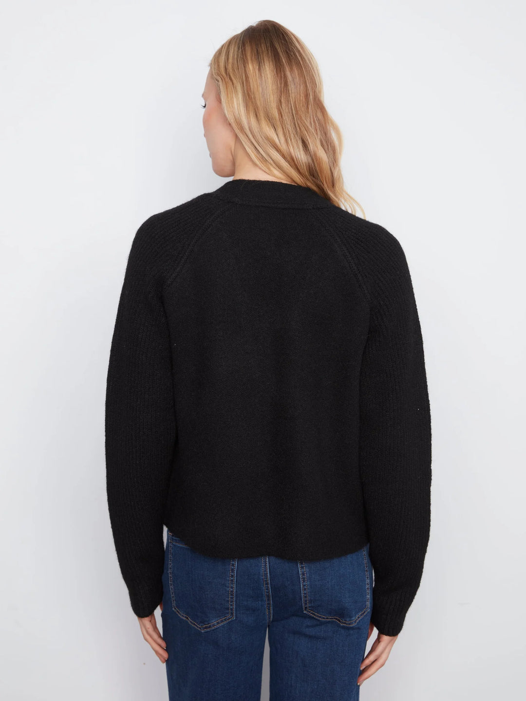 Long Sleeve Front Flap Cardigan With Patch Pockets