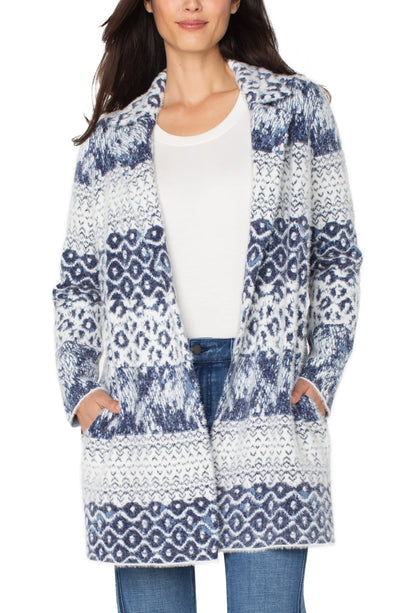 Long Slv Open Front Sweater Coat 32 3/4 hps