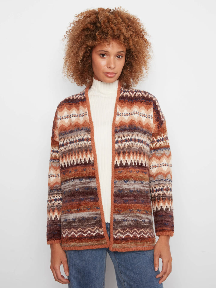 Long Space Dye Cardigan With Side Pockets