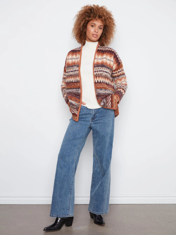Long Space Dye Cardigan With Side Pockets