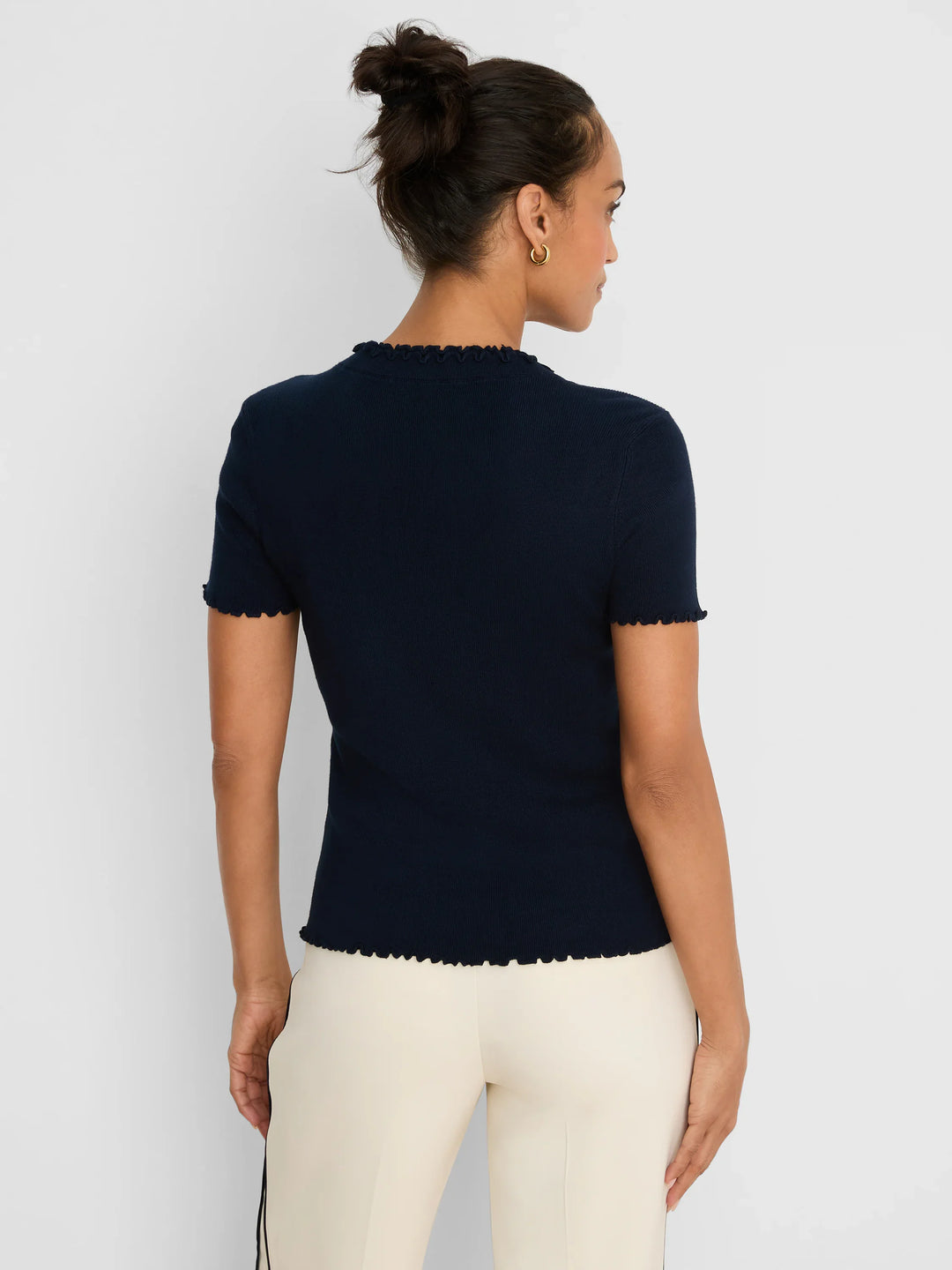 Ruffle Trim Sweater Tee