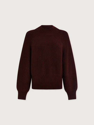 Martina High Neck Rib Knit in Decadent Chocolate