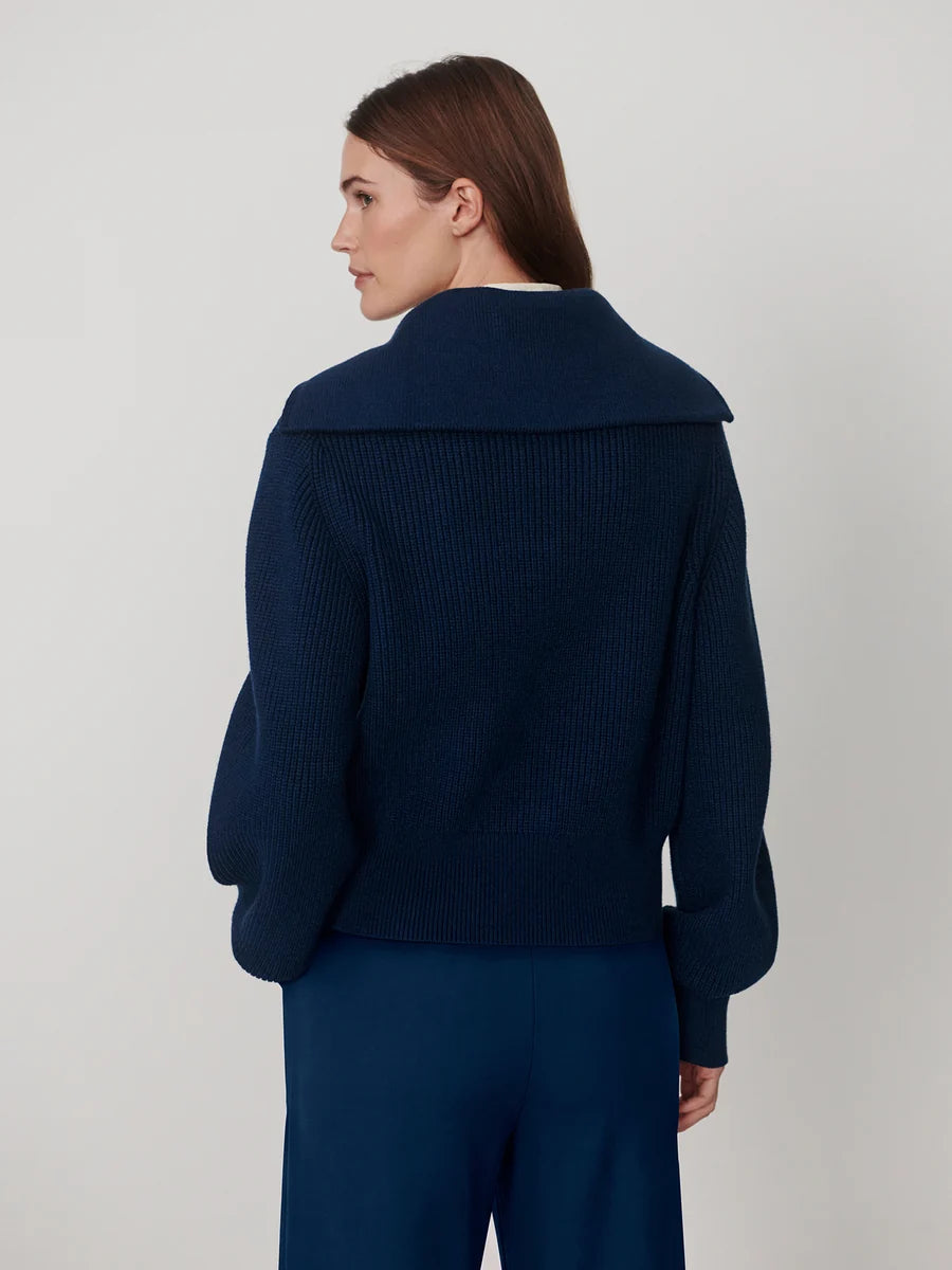 Maura Half Zip Knit Sweater - Sea Blue
