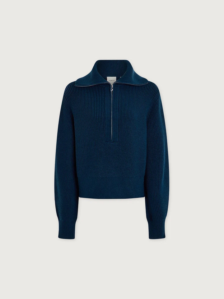 Maura Half Zip Knit Sweater - Sea Blue