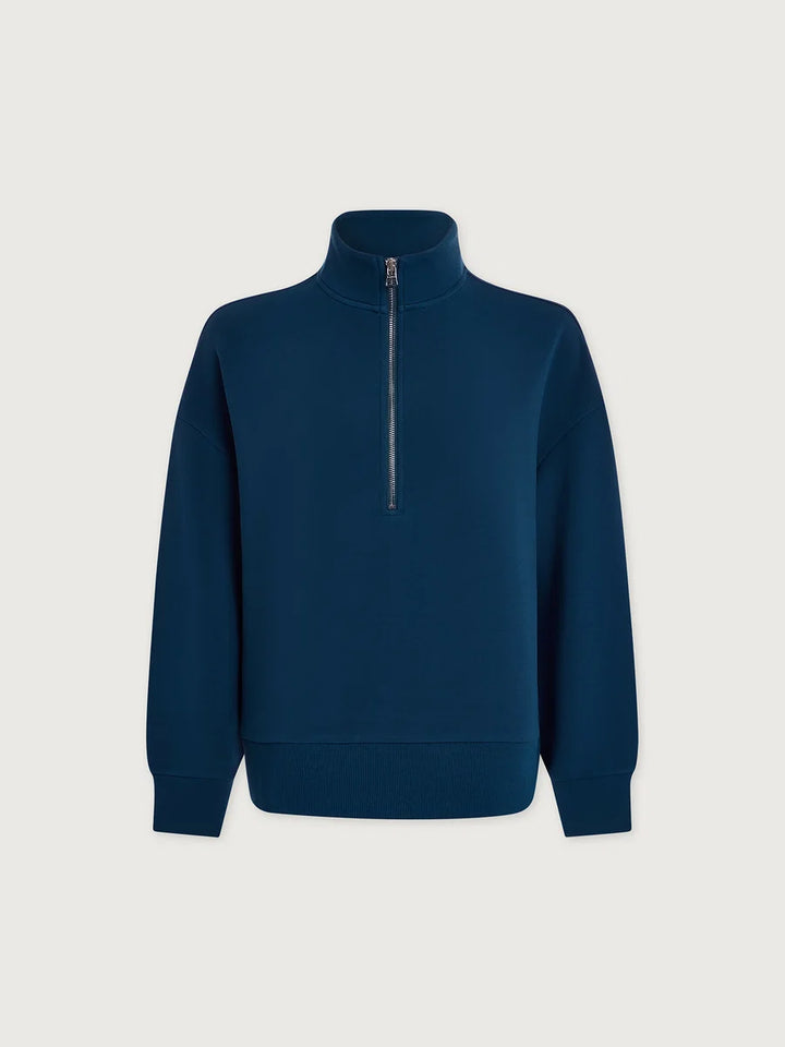 Mavis Mock Neck Sweat - Sea Blue
