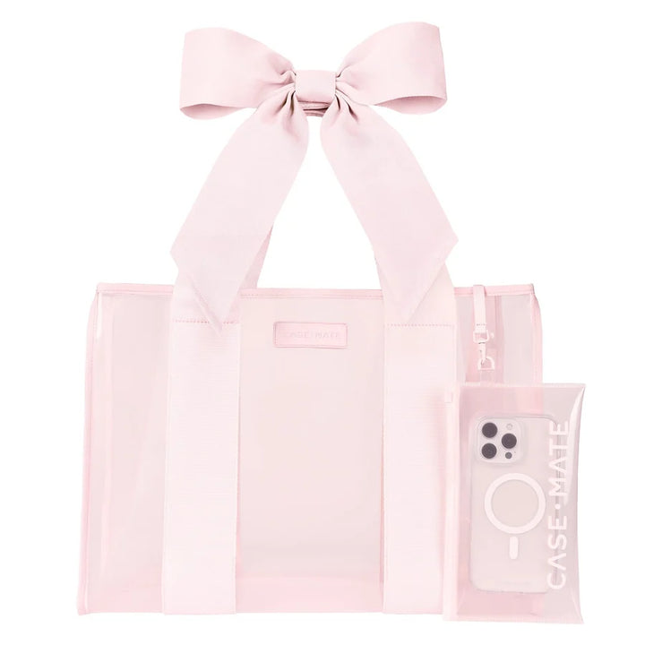 Medium Jelly Tote w/ Phone Pouch - Ballet Pink Bow
