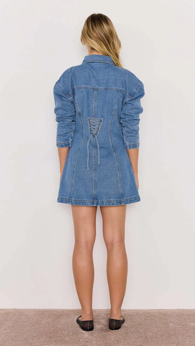 Mid-Blue Tully Denim Mini Dress