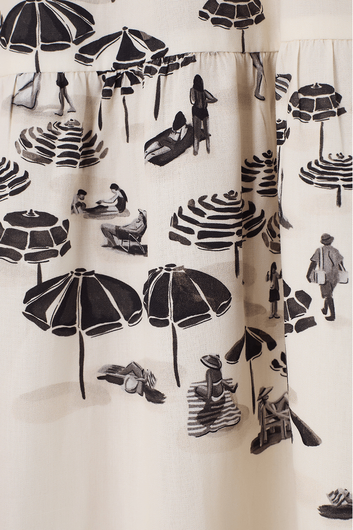 Mid-Length Dress Sand Print