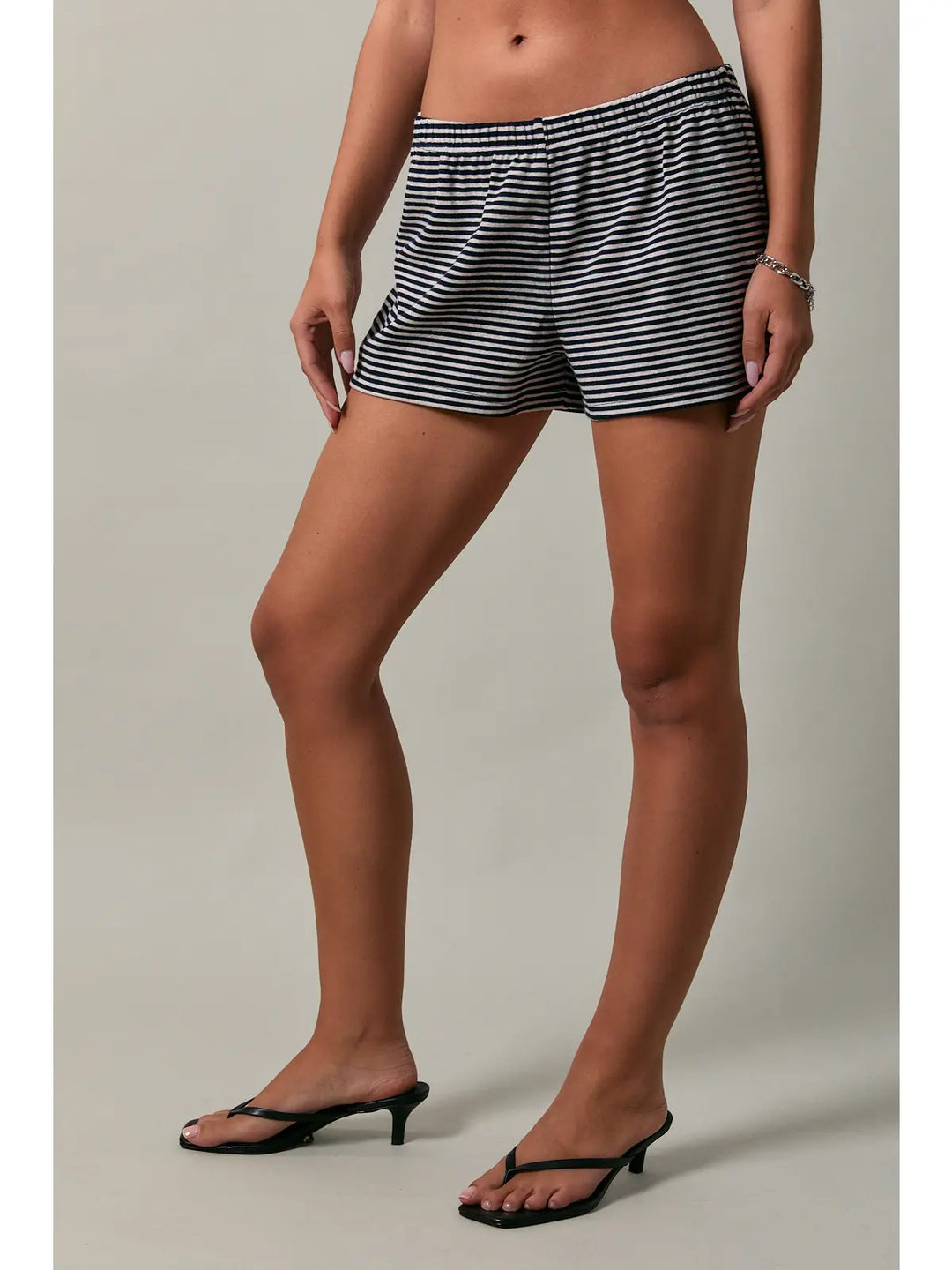 Mid Rise Stripe Micro Shorts