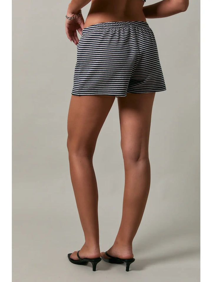 Mid Rise Stripe Micro Shorts
