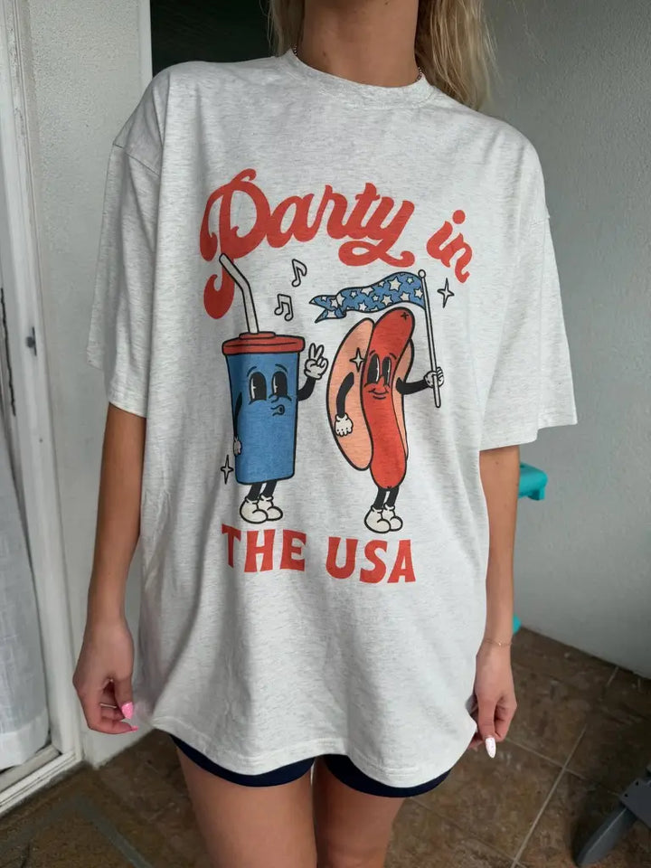 Midweight Party In The USA Hotdog Tee
