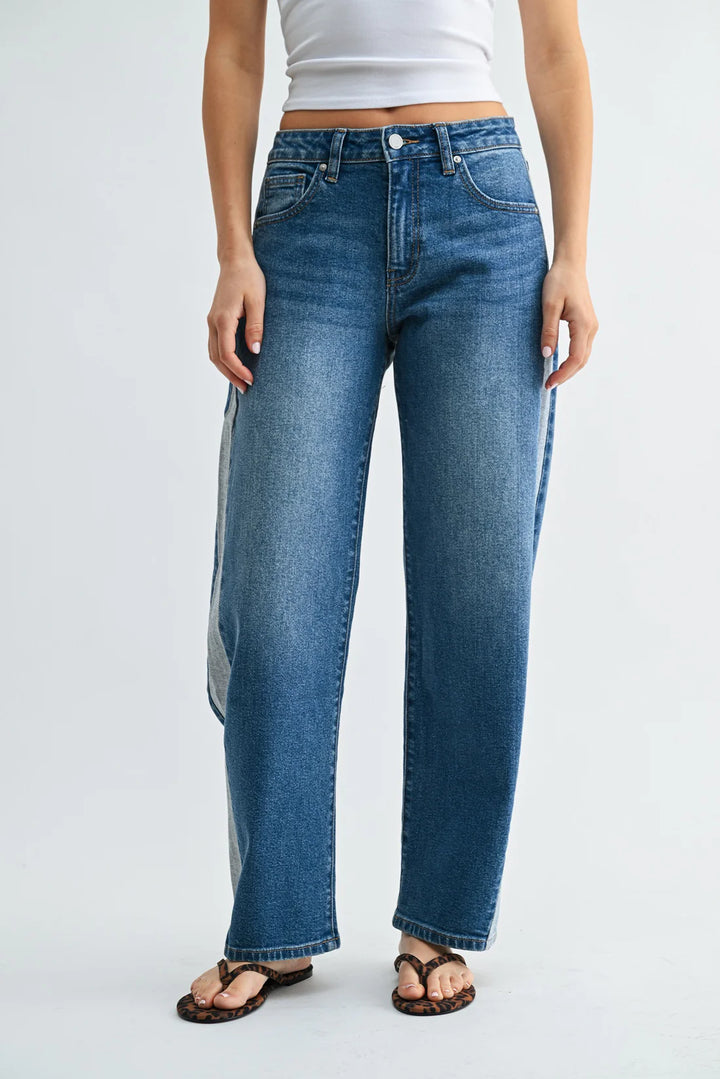 Miriya Contrast Straight Jeans