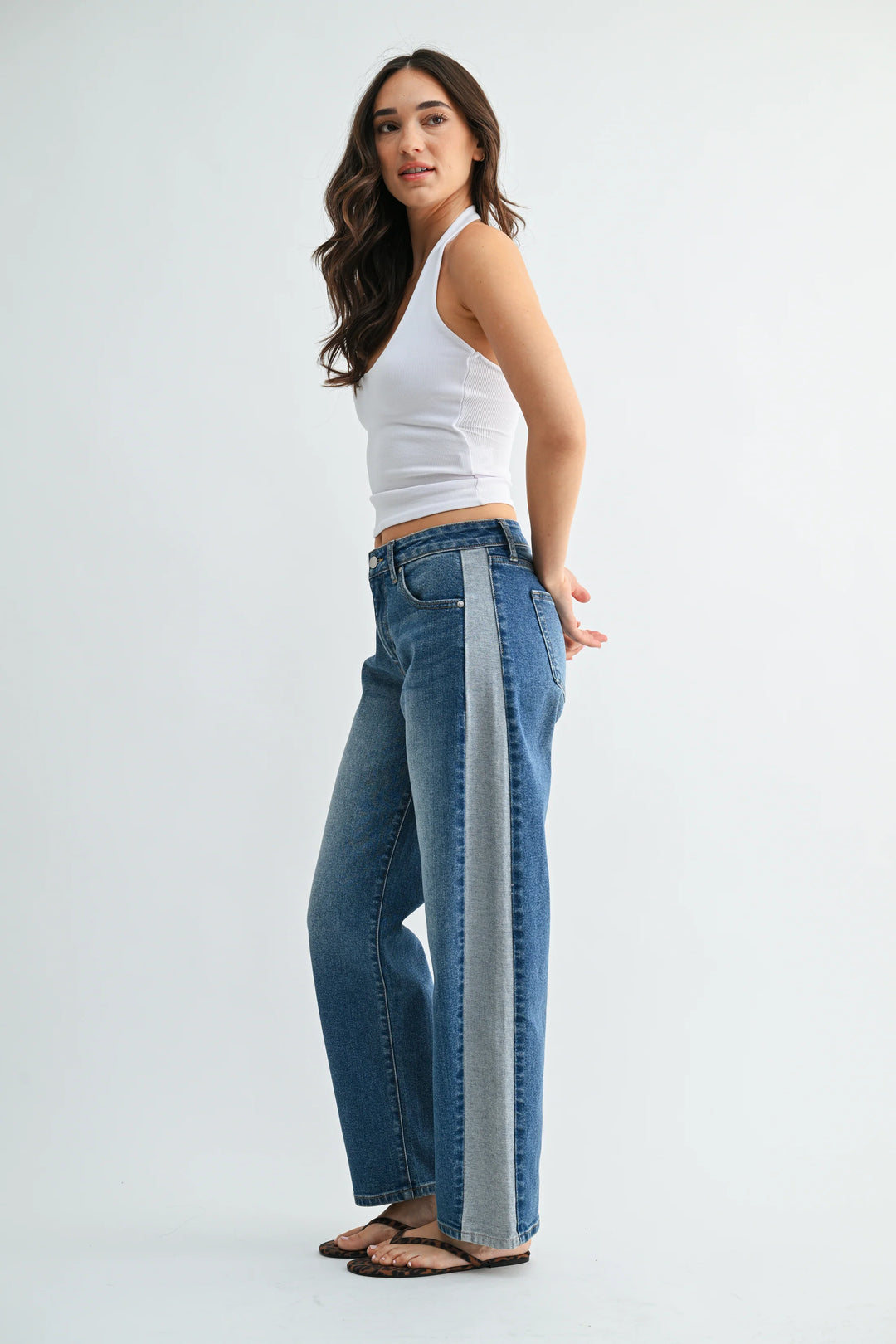 Miriya Contrast Straight Jeans