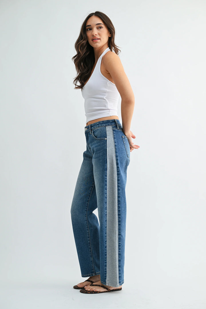 Miriya Contrast Straight Jeans