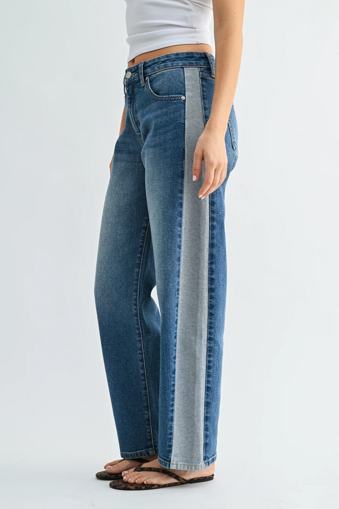 Miriya Contrast Straight Jeans