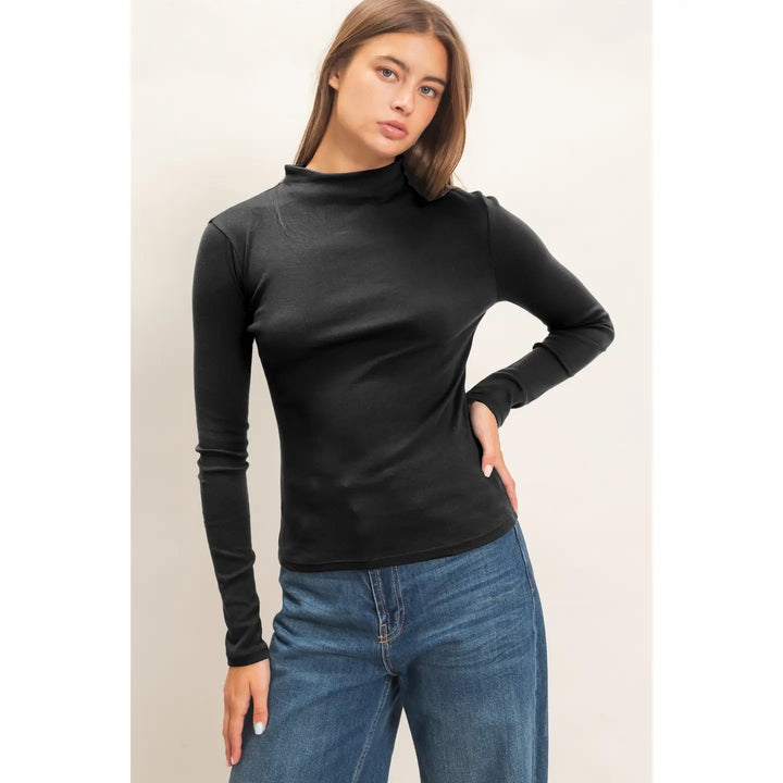 Mock Neck Long Sleeve Top