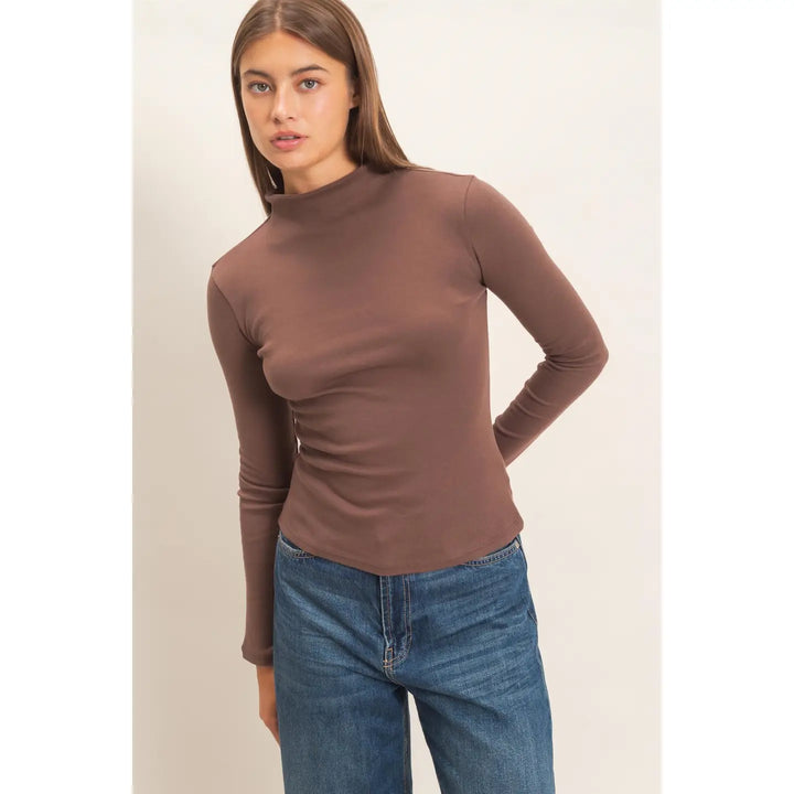 Mock Neck Long Sleeve Top