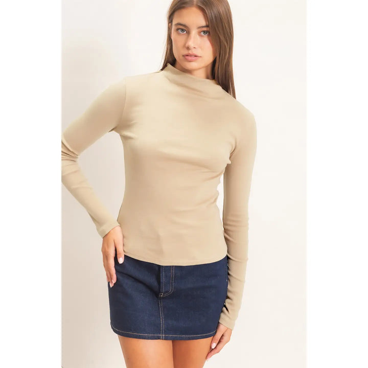 Mock Neck Long Sleeve Top