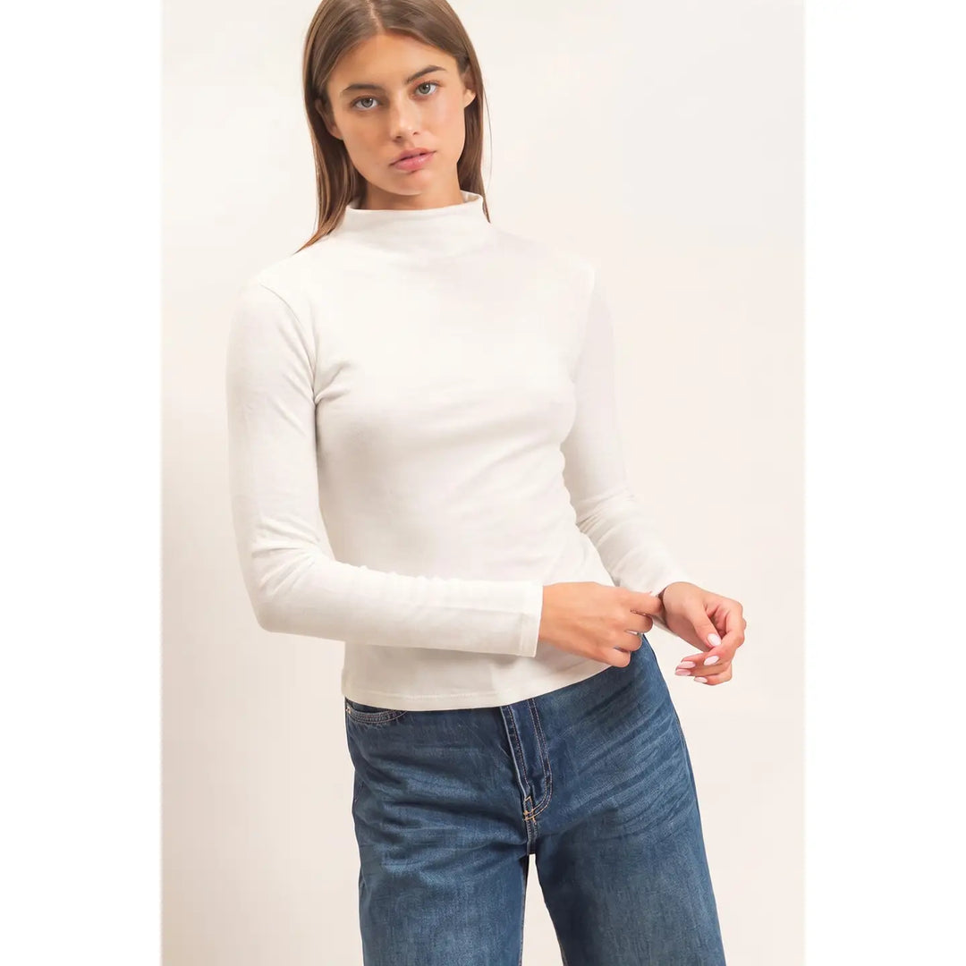 Mock Neck Long Sleeve Top