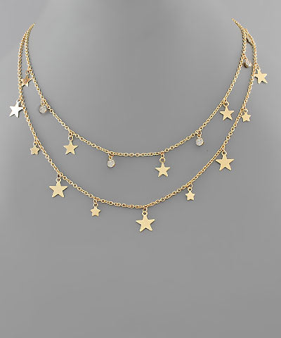 2 Row Star Station Necklace