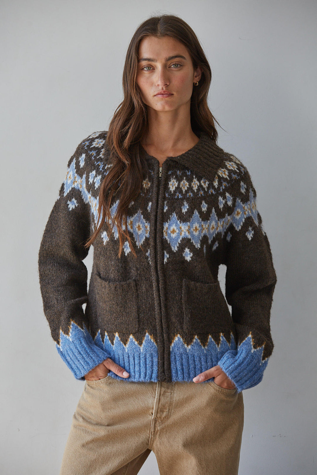 Noemi Zip-Up Cardigan
