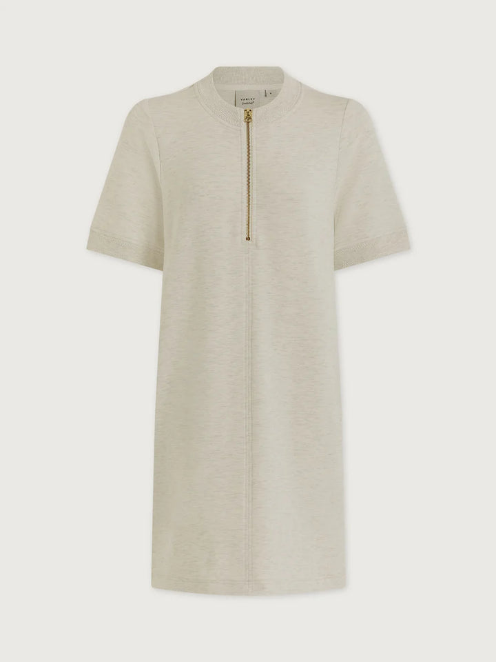 Nori Half Zip Dress in Ivory Marl