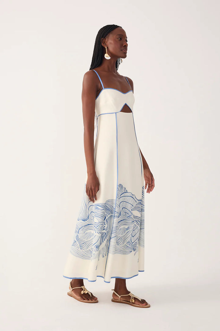 Off-white Mergulho Cut-out Linen Maxi Dress
