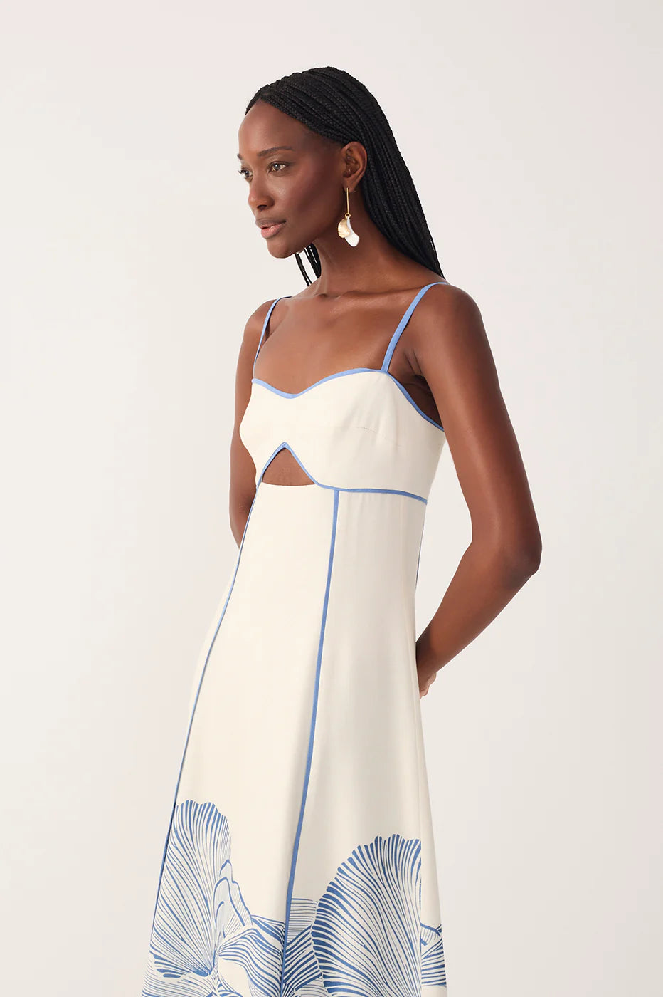 Off-white Mergulho Cut-out Linen Maxi Dress