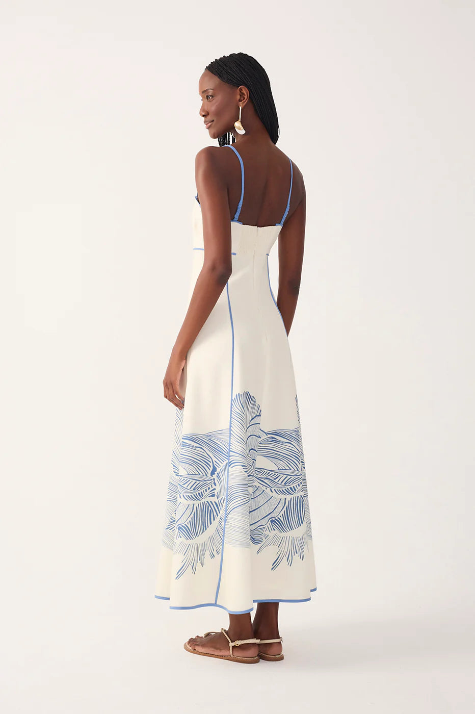 Off-white Mergulho Cut-out Linen Maxi Dress