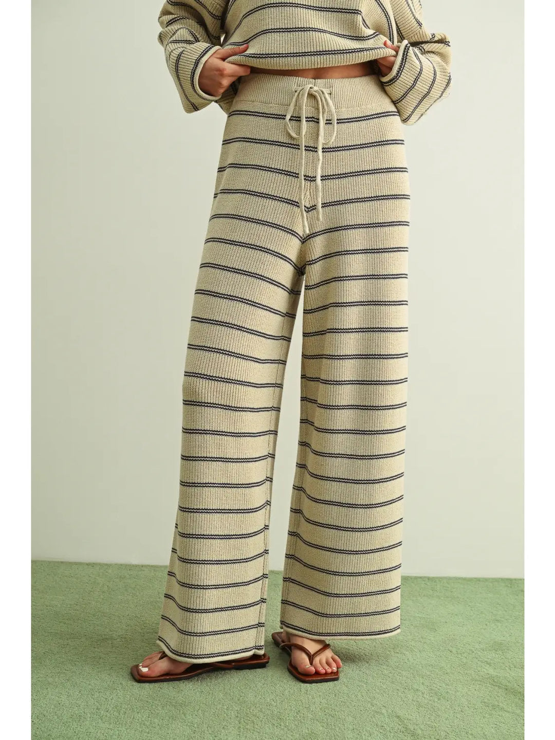 Striped Pattern Knitted Pants