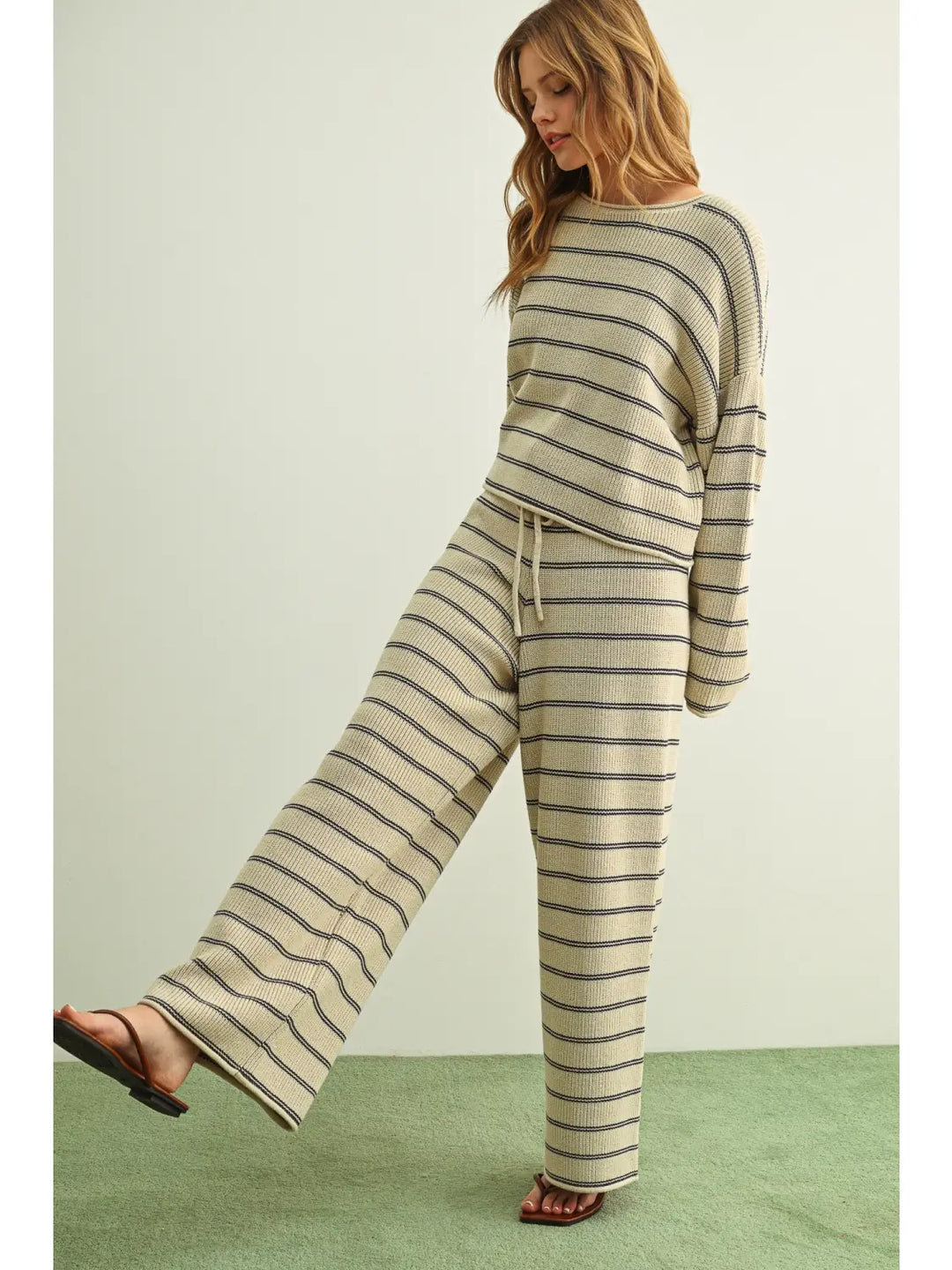Striped Pattern Knitted Pants
