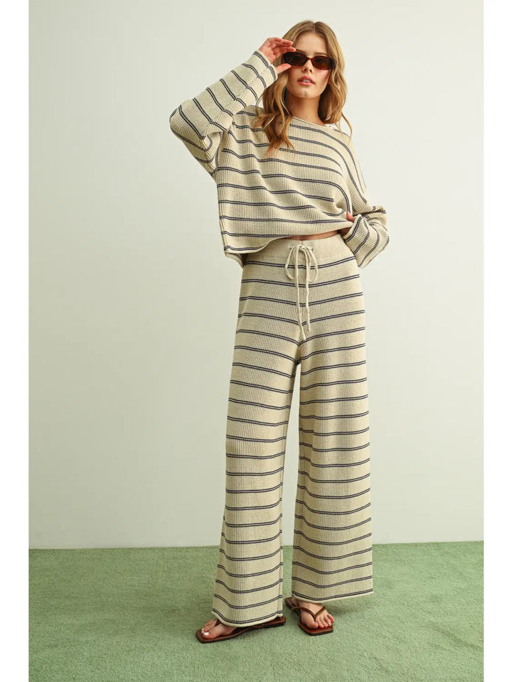 Striped Pattern Knitted Pants