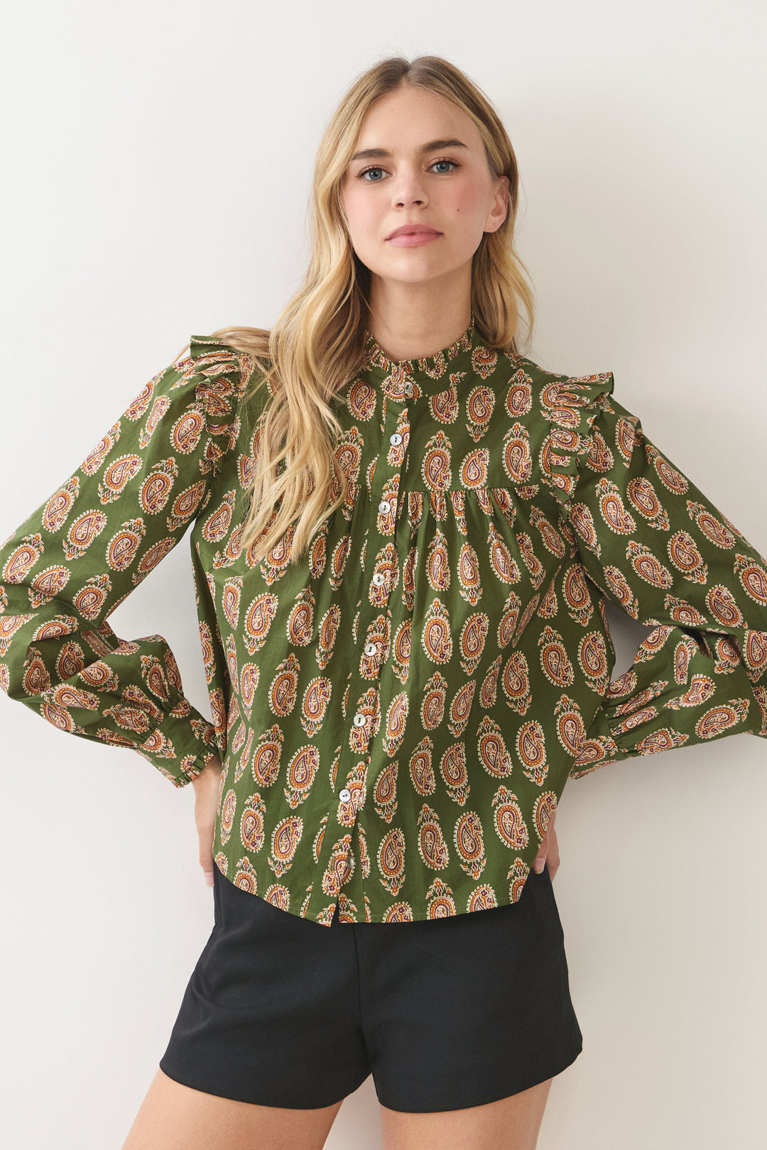 Paisley Puff Sleeve Blouse