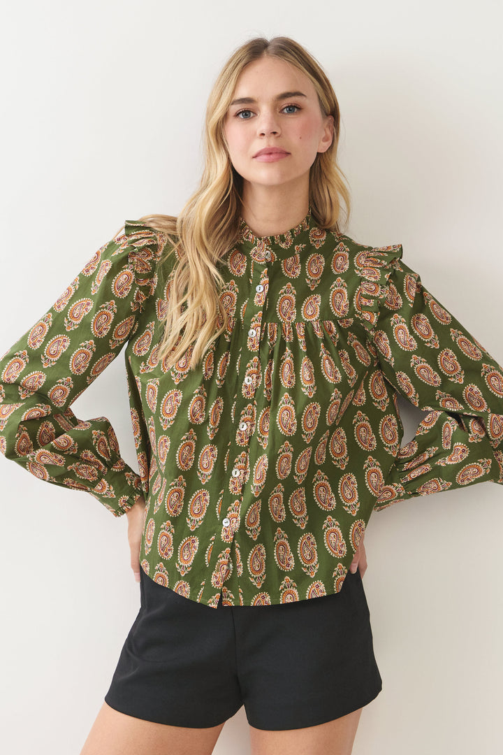Paisley Puff Sleeve Blouse