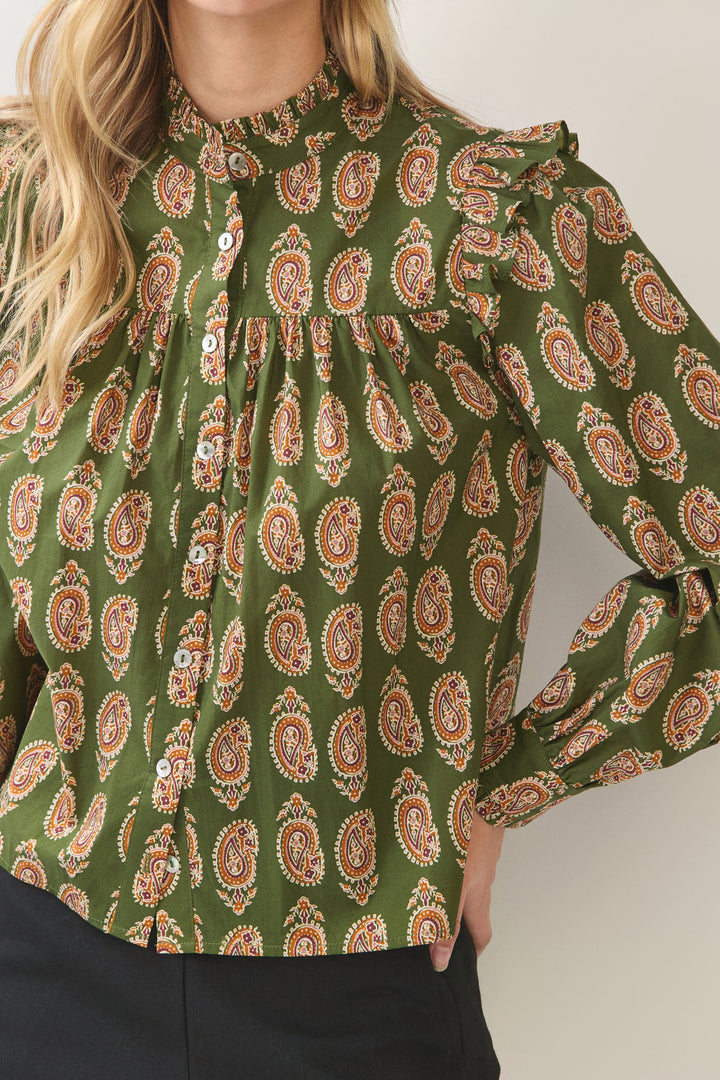 Paisley Puff Sleeve Blouse