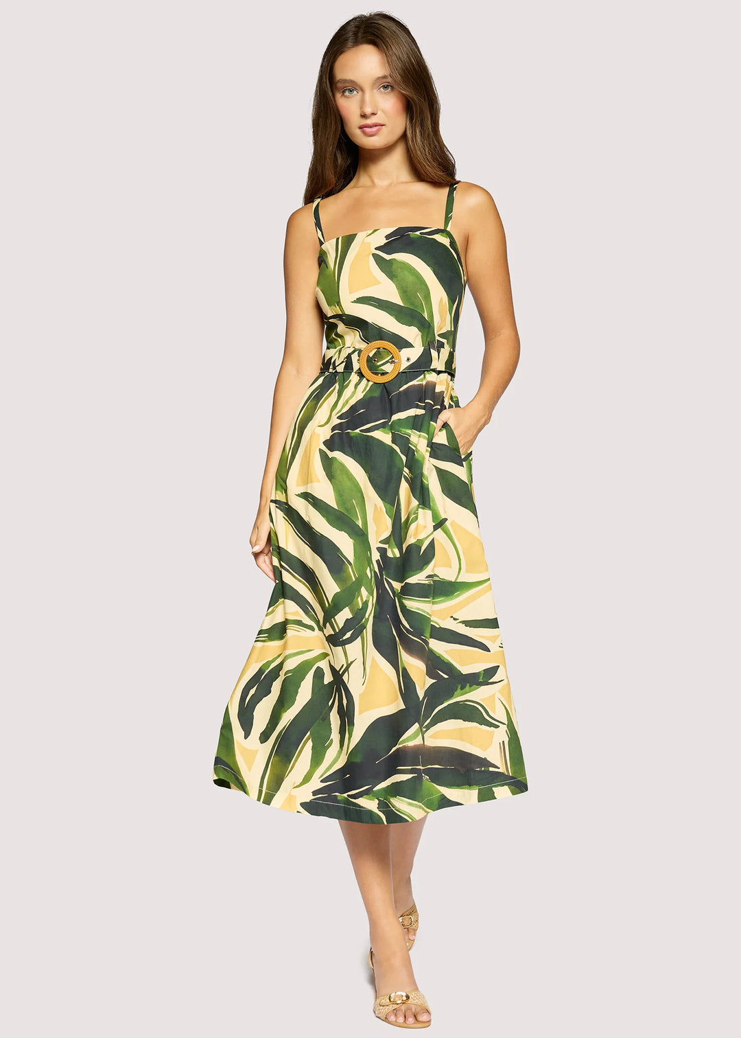 Palm Serenade Midi Dress