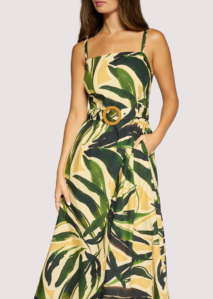 Palm Serenade Midi Dress
