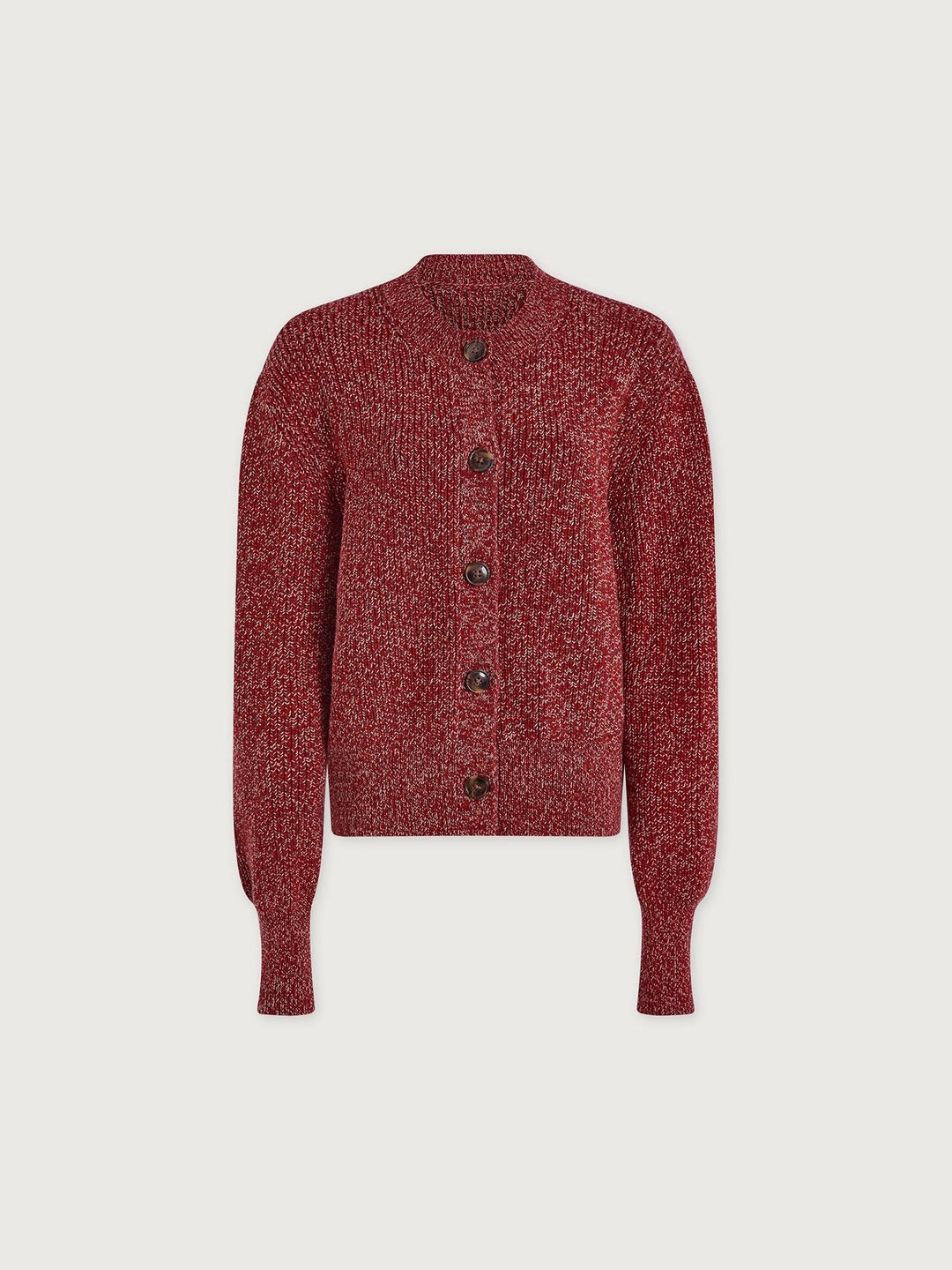 Patricia Rib Cardigan in Red Flecked