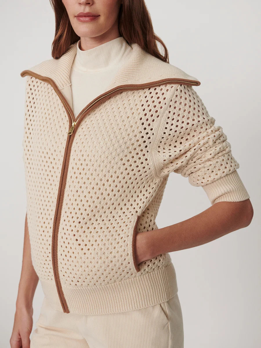 Paula Zip Through Knit Jacket - Birch