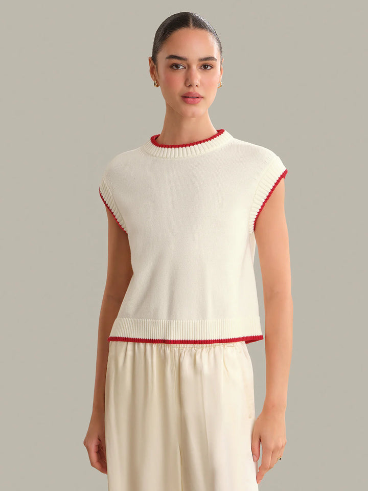 Pearl Cap Sleeve Pullover
