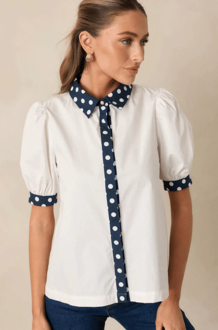 Penny Button Front Top