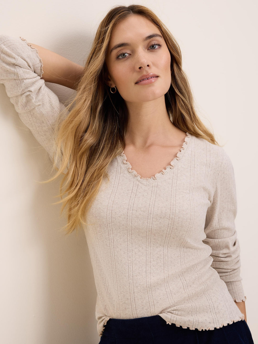 Pointelle Rib Cleo Long Sleeve