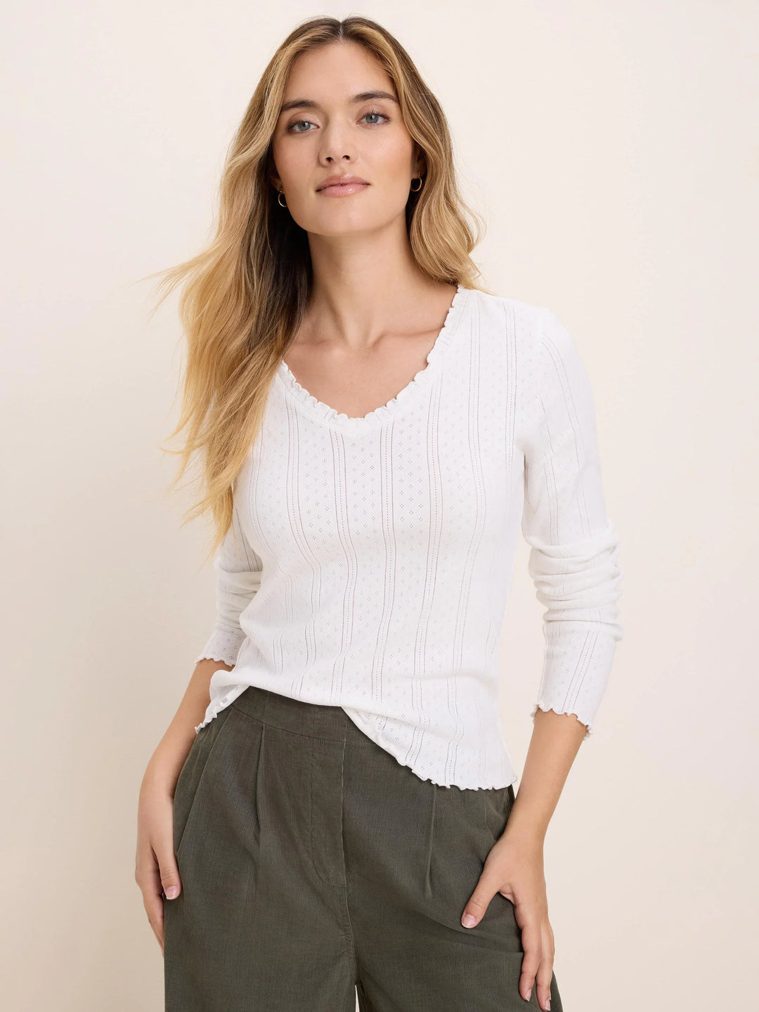 Pointelle Rib Cleo Long Sleeve
