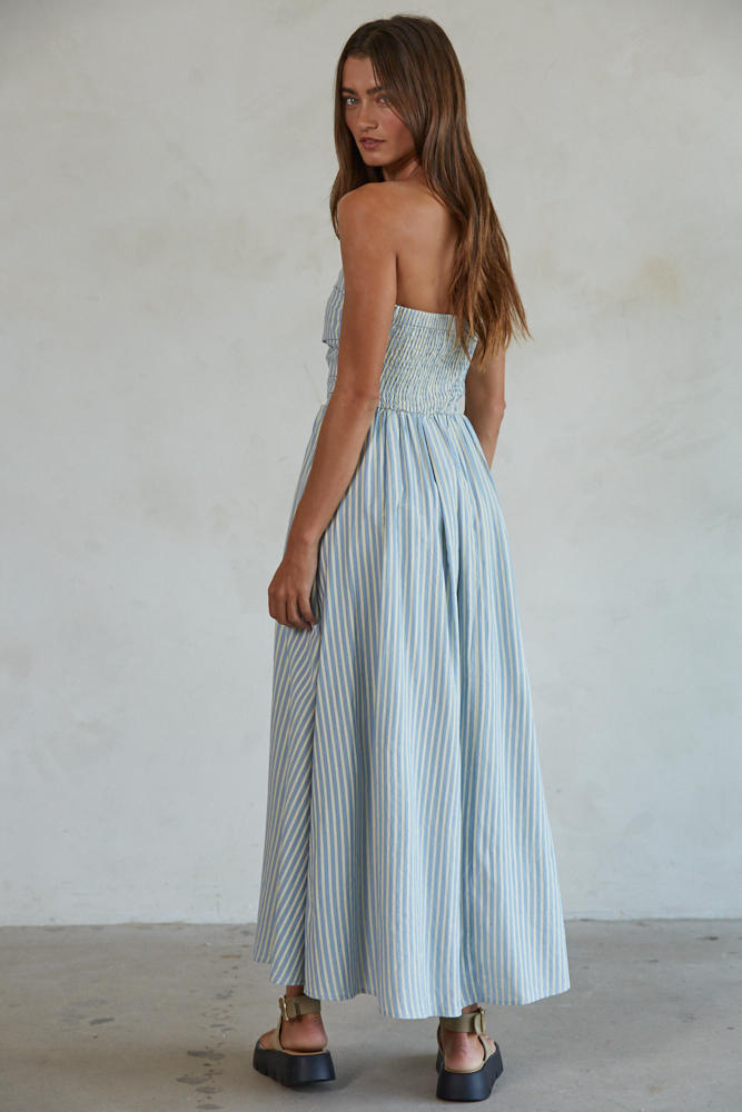 Promenade Dress in Dusty Blue