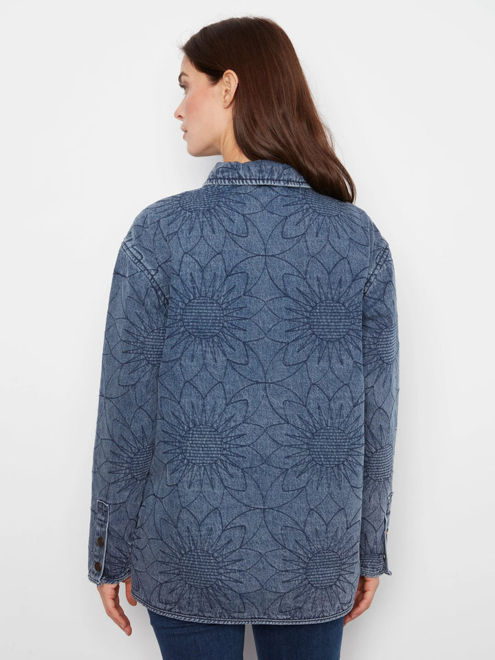 Quilted Denim Jacket With Welt Pockets