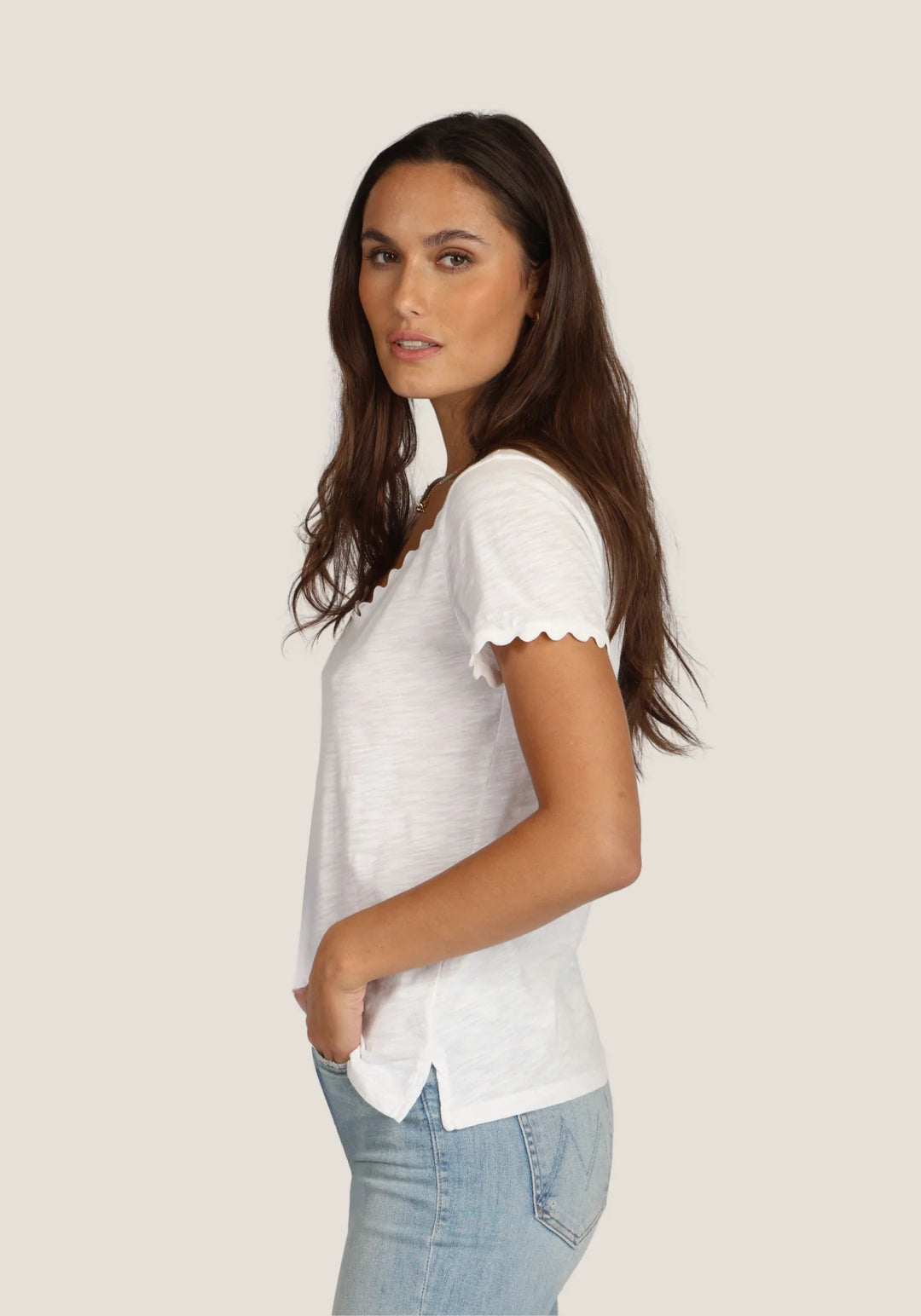 Ric-Rac Tee w/ Side Slits
