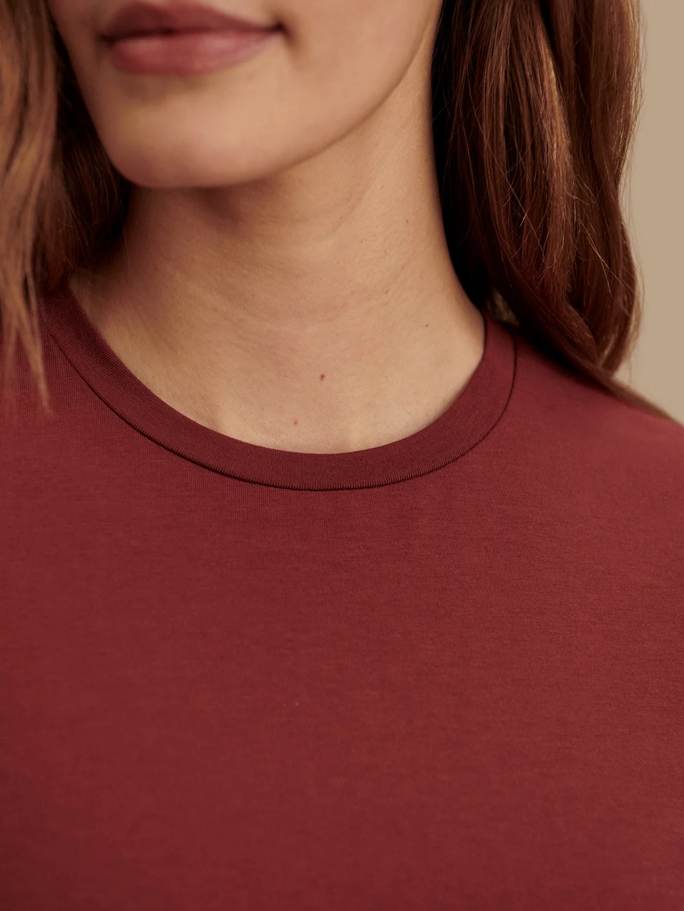 Regina Fitted Tee in New Maroon