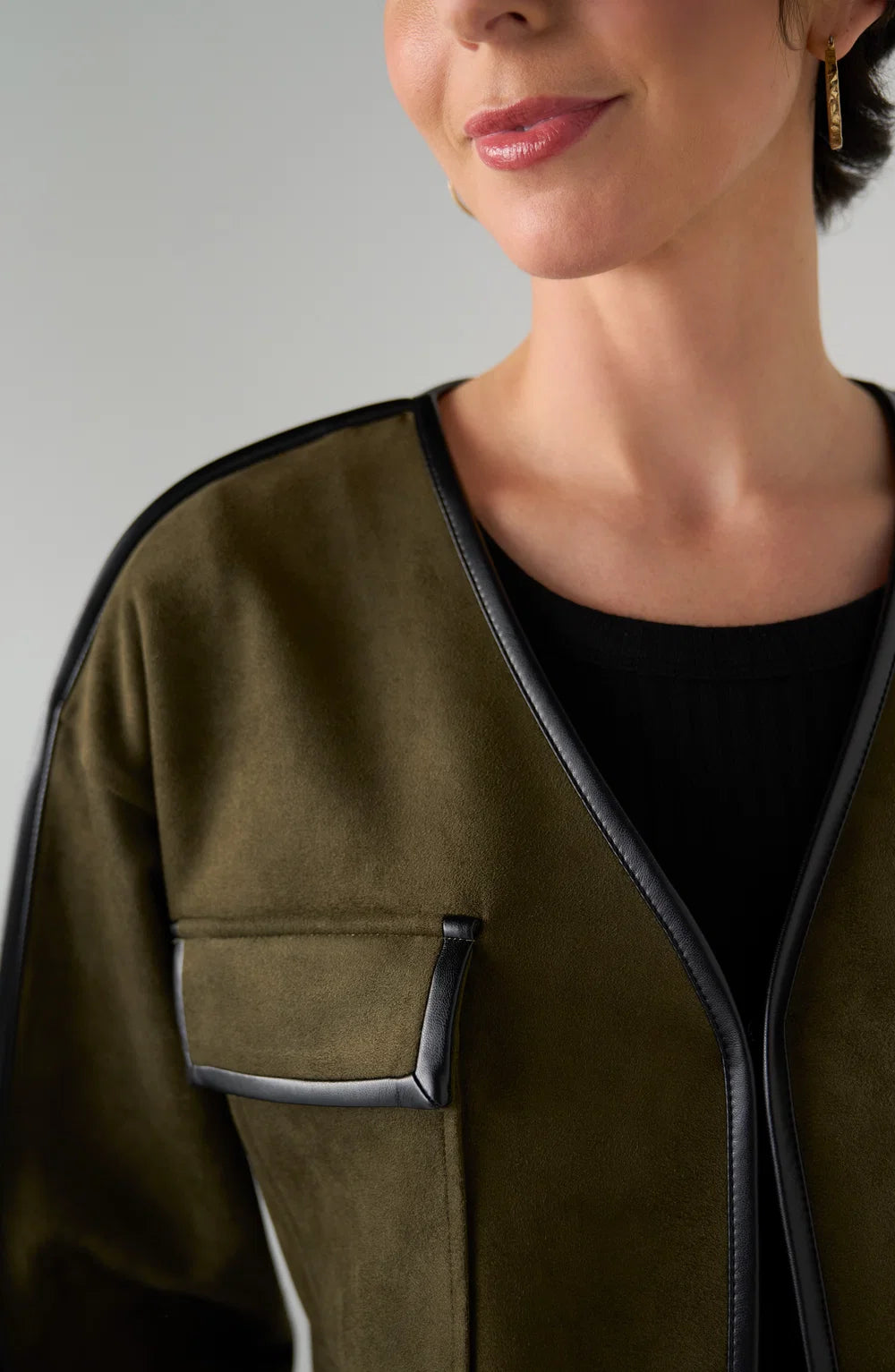 Relaxed Open Front Jacket